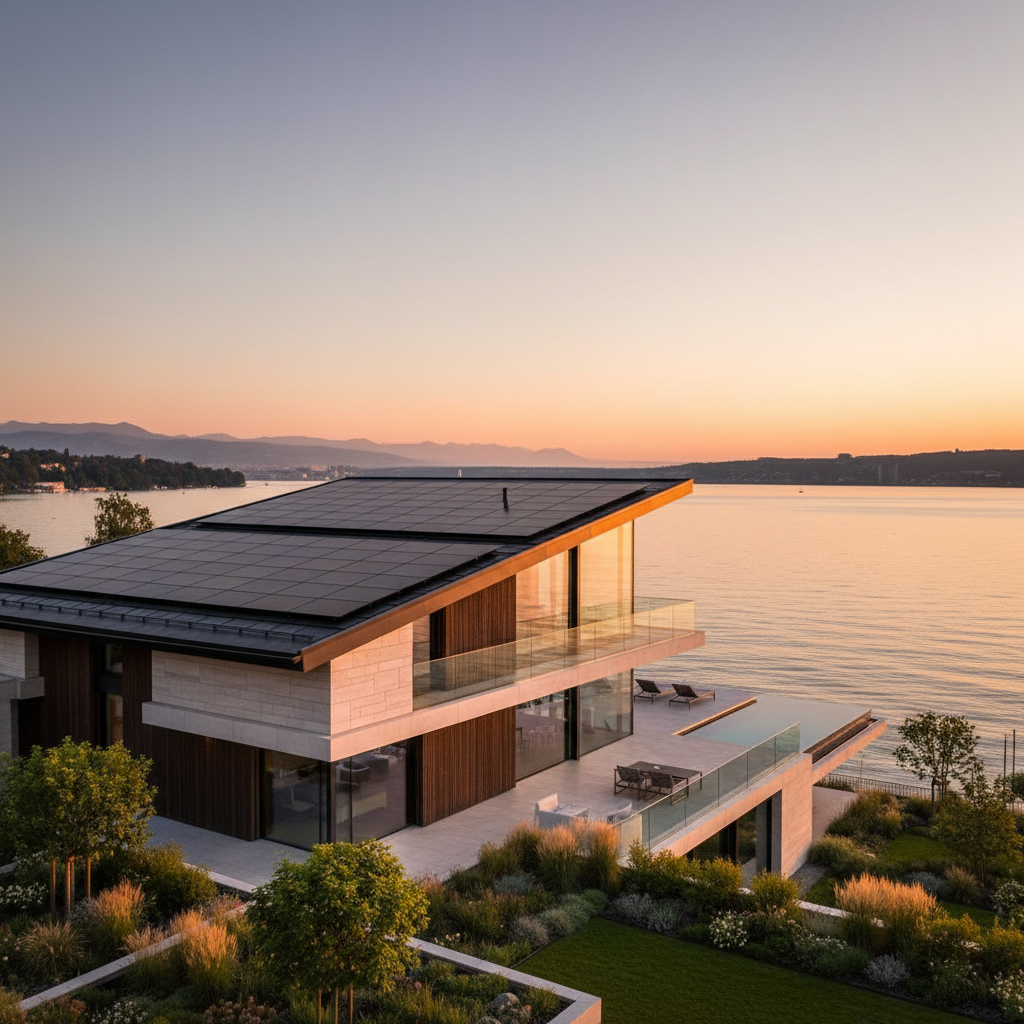 Solaranlage auf Chalet im Berner Oberland